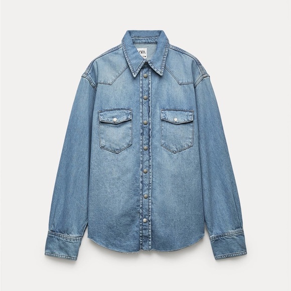 DENIM OVERSHIRT ZW COLLECTION - Picture 5 of 7